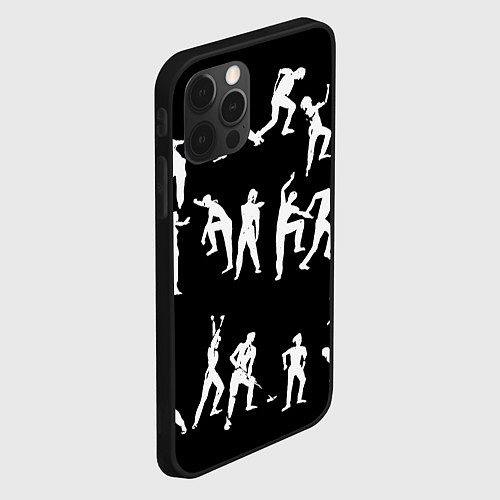 Чехол iPhone 12 Pro Max Silhouettes of moving people / 3D-Черный – фото 2