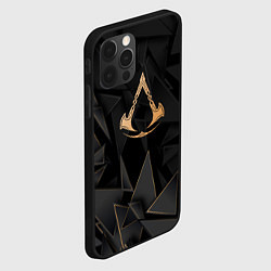 Чехол для iPhone 12 Pro Max Assassins Creed golden poly, цвет: 3D-черный — фото 2