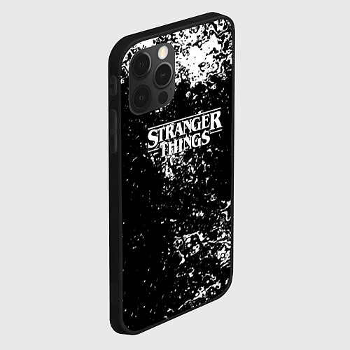 Чехол iPhone 12 Pro Max Stranger things брызги красок / 3D-Черный – фото 2