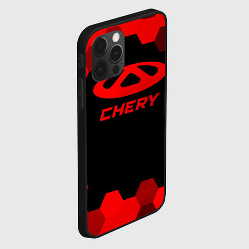 Чехол iPhone 12 Pro Max Chery - red gradient / 3D-Черный – фото 2