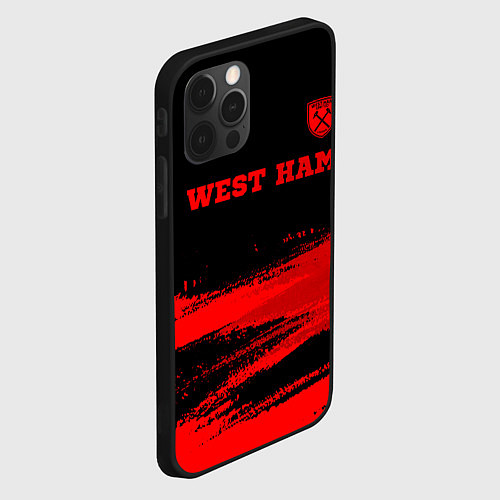 Чехол iPhone 12 Pro Max West Ham - red gradient посередине / 3D-Черный – фото 2