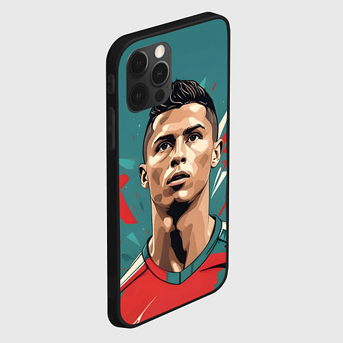 Чехол iPhone 12 Pro Max Футболист Рональдо / 3D-Черный – фото 2