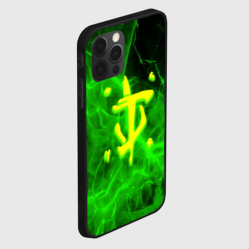 Чехол iPhone 12 Pro Max Doom storm green / 3D-Черный – фото 2