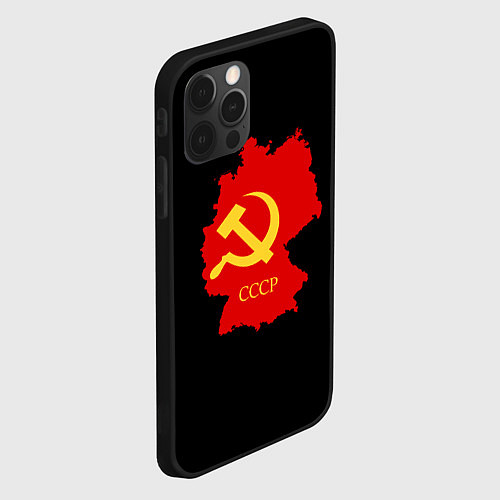 Чехол iPhone 12 Pro Max СССР материк / 3D-Черный – фото 2