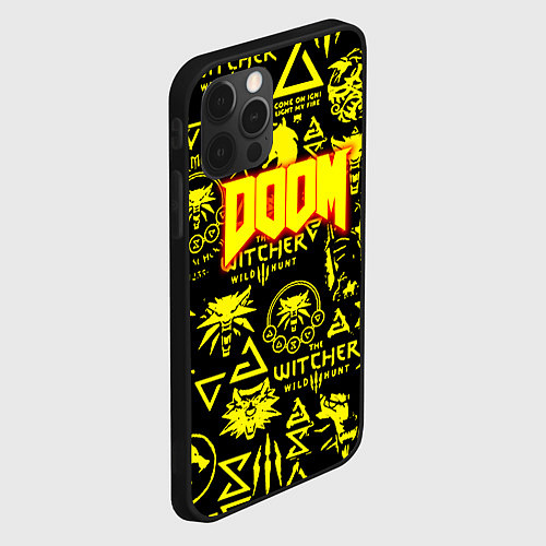 Чехол iPhone 12 Pro Max Doom x Witcher / 3D-Черный – фото 2
