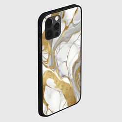 Чехол для iPhone 12 Pro Max Мрамор и золото, цвет: 3D-черный — фото 2