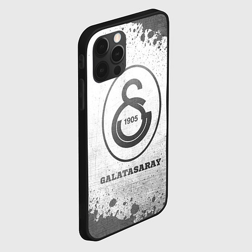 Чехол iPhone 12 Pro Max Galatasaray - white gradient / 3D-Черный – фото 2