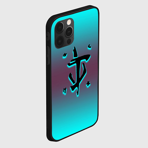 Чехол iPhone 12 Pro Max Doom gradient logo / 3D-Черный – фото 2