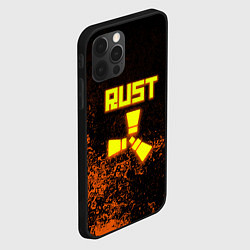 Чехол для iPhone 12 Pro Max RUST брызги красок лого, цвет: 3D-черный — фото 2