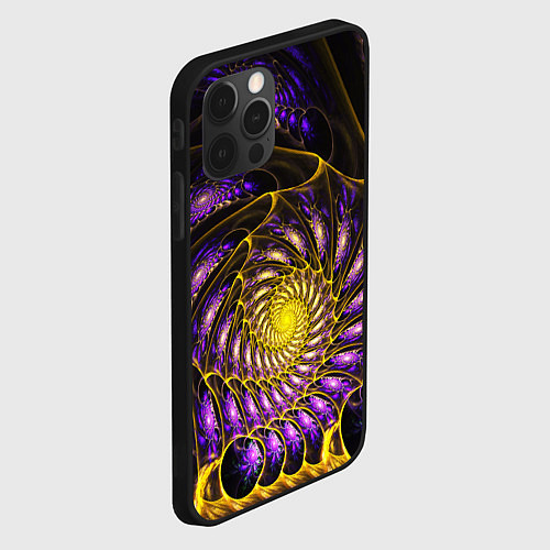 Чехол iPhone 12 Pro Max Fractal illusion steel / 3D-Черный – фото 2