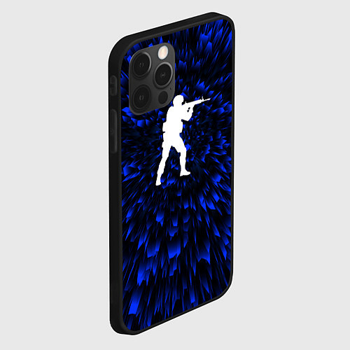 Чехол iPhone 12 Pro Max Counter Strike blue energy / 3D-Черный – фото 2