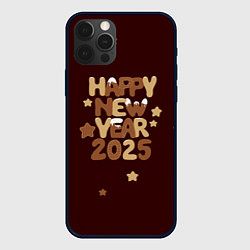 Чехол для iPhone 12 Pro Max Надпись с новым годом 2025, цвет: 3D-черный
