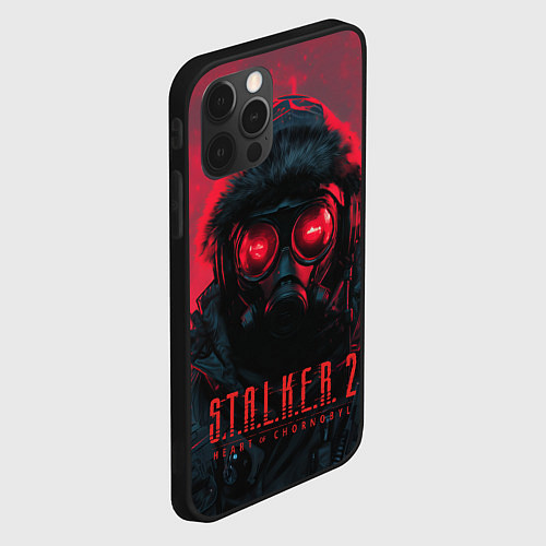 Чехол iPhone 12 Pro Max Stalker 2 в противогазе / 3D-Черный – фото 2