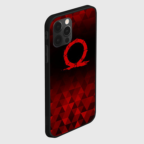 Чехол iPhone 12 Pro Max God of War red poly / 3D-Черный – фото 2