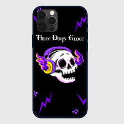 Чехол для iPhone 12 Pro Max Three Days Grace неоновый череп, цвет: 3D-черный