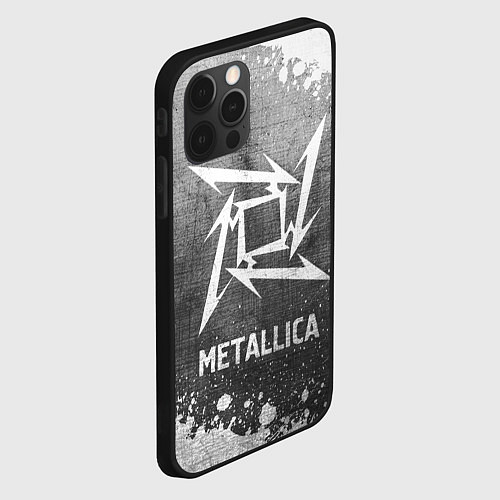 Чехол iPhone 12 Pro Max Metallica - grey gradient / 3D-Черный – фото 2