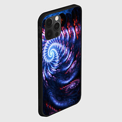 Чехол для iPhone 12 Pro Max Оптический фрактальный узор текстура, цвет: 3D-черный — фото 2