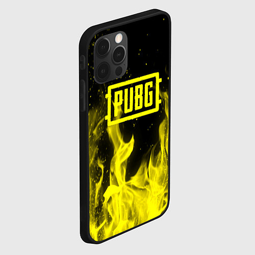 Чехол iPhone 12 Pro Max PUBG fire yellow / 3D-Черный – фото 2