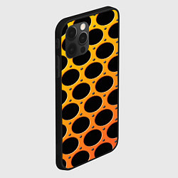 Чехол для iPhone 12 Pro Max Карбоновая сетка металлическая, цвет: 3D-черный — фото 2