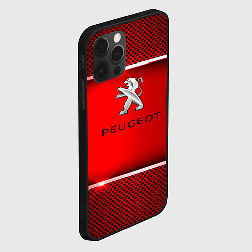 Чехол iPhone 12 Pro Max Peugeot metal steel / 3D-Черный – фото 2