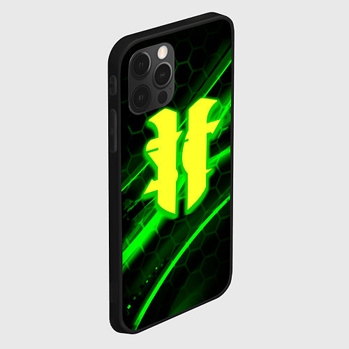 Чехол iPhone 12 Pro Max Starcraft 2 кислотные соты линии / 3D-Черный – фото 2