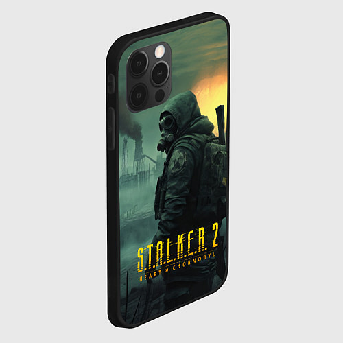 Чехол iPhone 12 Pro Max Stalker город в тумане / 3D-Черный – фото 2