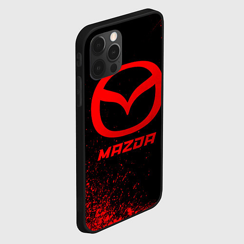 Чехол iPhone 12 Pro Max Mazda - red gradient / 3D-Черный – фото 2