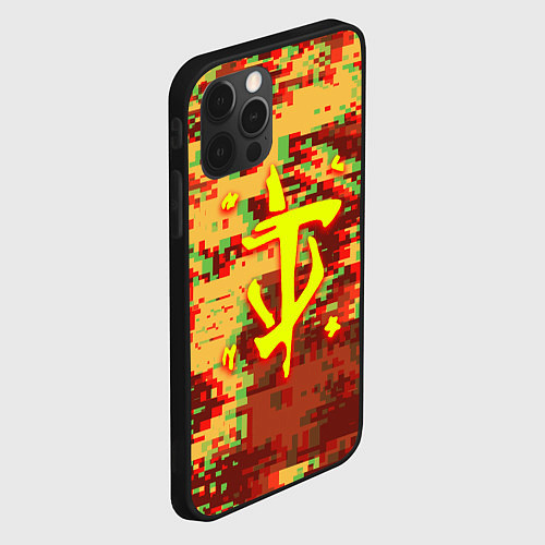 Чехол iPhone 12 Pro Max Doom камуфляж глитч / 3D-Черный – фото 2