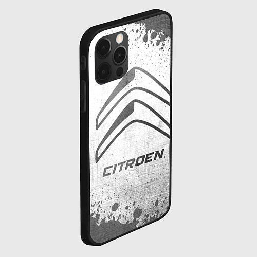 Чехол iPhone 12 Pro Max Citroen - white gradient / 3D-Черный – фото 2