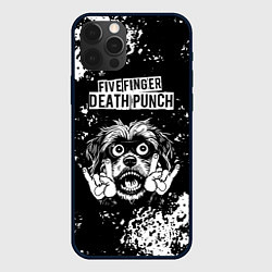 Чехол для iPhone 12 Pro Max Five Finger Death Punch рок пес, цвет: 3D-черный