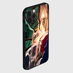 Чехол для iPhone 12 Pro Max Разноцветный мрамор вода, цвет: 3D-черный — фото 2