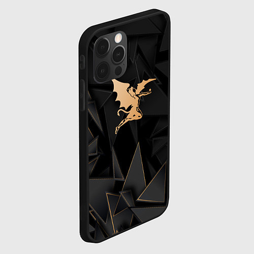 Чехол iPhone 12 Pro Max Black Sabbath golden poly / 3D-Черный – фото 2