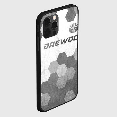 Чехол iPhone 12 Pro Max Daewoo - white gradient посередине / 3D-Черный – фото 2