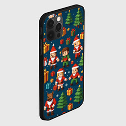 Чехол для iPhone 12 Pro Max Mintrcraft pattern новый год, цвет: 3D-черный — фото 2