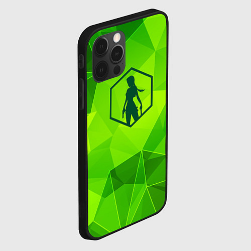 Чехол iPhone 12 Pro Max Tomb Raider green poly / 3D-Черный – фото 2