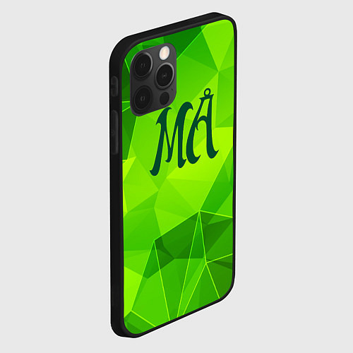 Чехол iPhone 12 Pro Max Maneskin green poly / 3D-Черный – фото 2