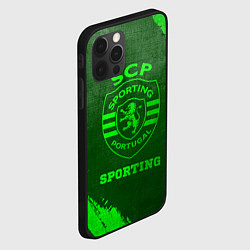 Чехол для iPhone 12 Pro Max Sporting - green gradient, цвет: 3D-черный — фото 2