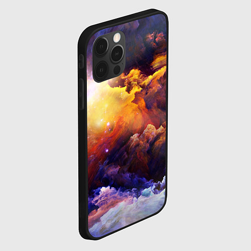 Чехол iPhone 12 Pro Max Абстрактные космические краски / 3D-Черный – фото 2