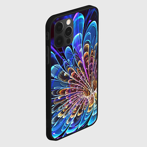 Чехол iPhone 12 Pro Max Оптический цветок узор / 3D-Черный – фото 2