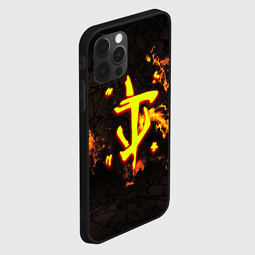 Чехол iPhone 12 Pro Max Doom fire / 3D-Черный – фото 2