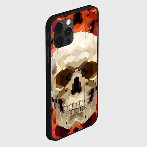 Чехол iPhone 12 Pro Max Смеющийся череп паттерн / 3D-Черный – фото 2