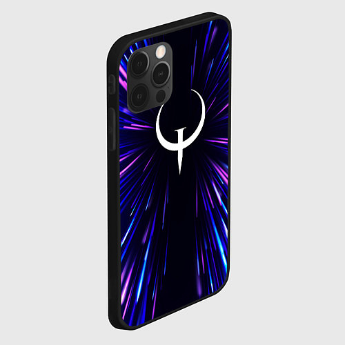 Чехол iPhone 12 Pro Max Quake neon energy / 3D-Черный – фото 2
