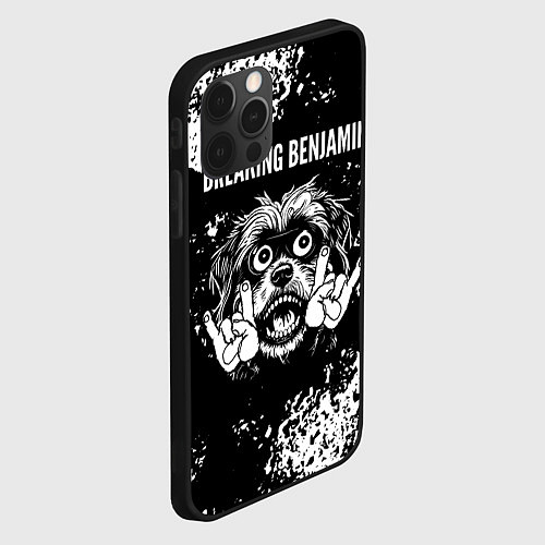 Чехол iPhone 12 Pro Max Breaking Benjamin рок пес / 3D-Черный – фото 2