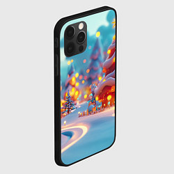 Чехол для iPhone 12 Pro Max Объемные новогодние елки, цвет: 3D-черный — фото 2