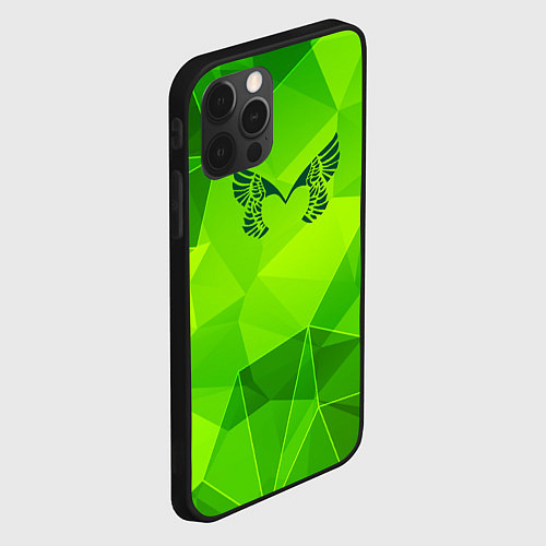 Чехол iPhone 12 Pro Max Placebo green poly / 3D-Черный – фото 2