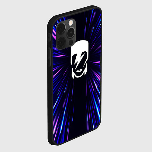 Чехол iPhone 12 Pro Max David Bowie neon energy / 3D-Черный – фото 2