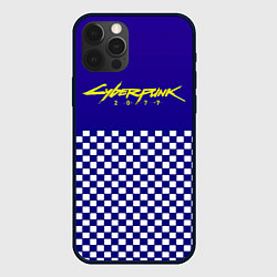 Чехол для iPhone 12 Pro Max Cyberpunk 2077 клетка, цвет: 3D-черный