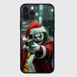 Чехол для iPhone 12 Pro Max Новогодний Джокер с пистолетом, цвет: 3D-черный