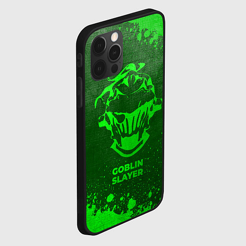 Чехол iPhone 12 Pro Max Goblin Slayer - green gradient / 3D-Черный – фото 2