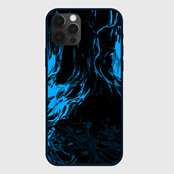 Чехол для iPhone 12 Pro Max Синяя энергия на чёрном фоне, цвет: 3D-черный